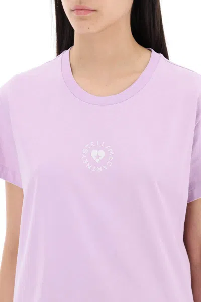 Shop Stella Mccartney Iconic Mini Heart T-shirt In Viola