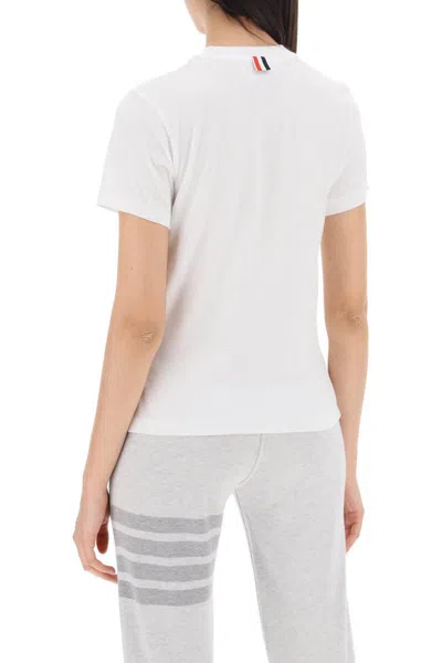 Shop Thom Browne Lightweight T-shirt With Sl In Bianco
