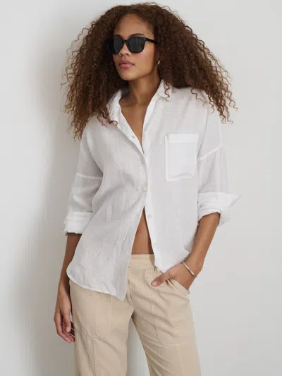 Shop Alex Mill Jo Shirt In Linen In White