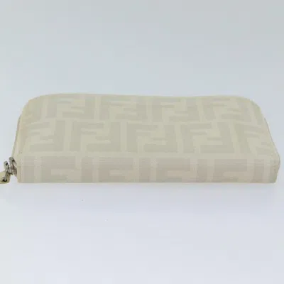 Shop Fendi Zucca White Canvas Wallet  ()
