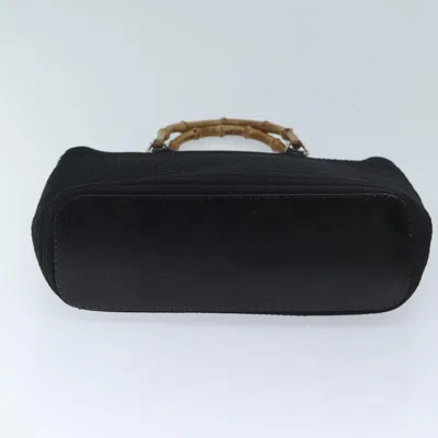 Shop Gucci Bamboo Black Canvas Tote Bag ()