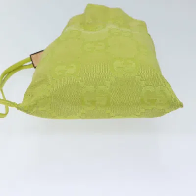 Shop Gucci Green Canvas Clutch Bag ()
