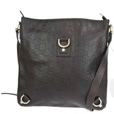 Shop Gucci Ssima Brown Leather Shoulder Bag ()