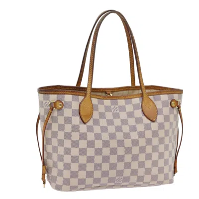 Pre-owned Louis Vuitton Neverfull Gm White Canvas Tote Bag ()