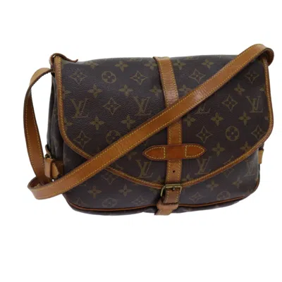 Pre-owned Louis Vuitton Saumur Brown Canvas Shoulder Bag ()