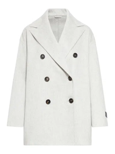 Brunello Cucinelli Cashmere Outerwear In Grey