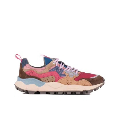 Shop Flower Mountain Yamano 3 Pink Suede And Nylon Sneakers