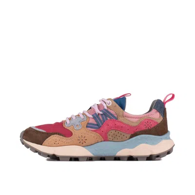 Shop Flower Mountain Yamano 3 Pink Suede And Nylon Sneakers