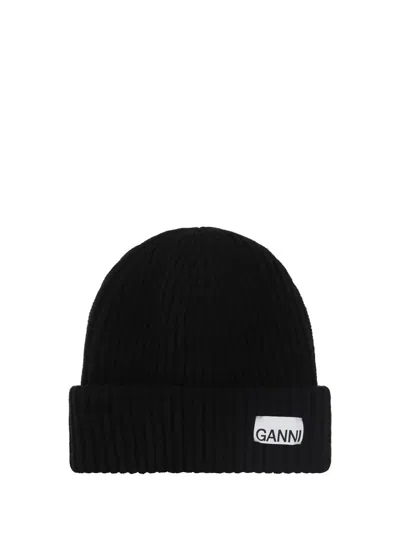 Shop Ganni Hats E Hairbands In Black