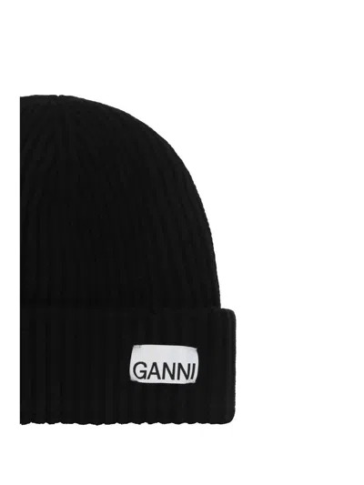 Shop Ganni Hats E Hairbands In Black
