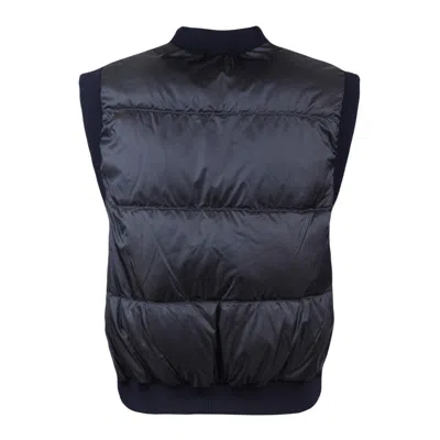 Max Mara Midnight Blue Drip-proof Technical Canvas Crop Vest In Blue