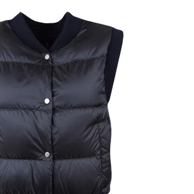 Max Mara Midnight Blue Drip-proof Technical Canvas Crop Vest In Blue