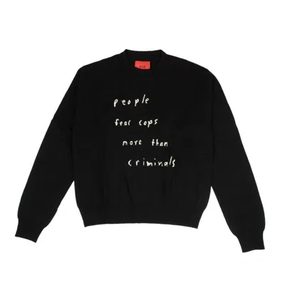 Shop 424 On Fairfax People Fear Cops Sweater - Black