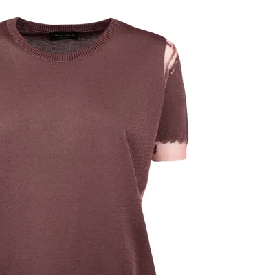 Roberto Collina Brown Cotton Blend Devoré Pullover In Brown