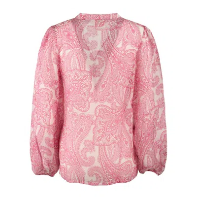Shop Saint Barth Cotton And Silk Voile Blouse With Paisley Print In Pink