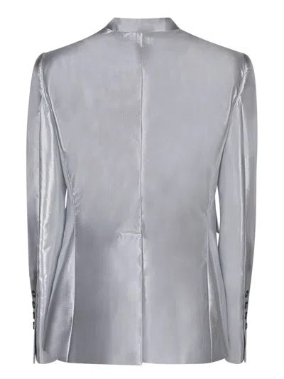 Sapio Metallic Single Breasted Jacket In Gray