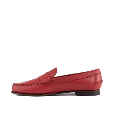 Sebago 'danielle Pop' Red Loafers With Bevelled Toe And Low Stacked Heel In Red