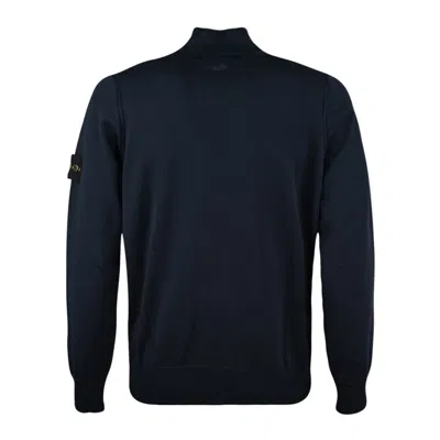 Stone Island Compass-badge Zip-up Sweatshirt In Blue