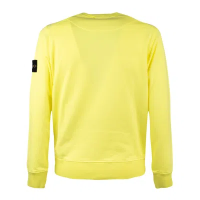Shop Stone Island Fluo Yellow Crewneck Sweatshirt