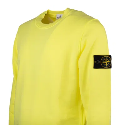 Shop Stone Island Fluo Yellow Crewneck Sweatshirt