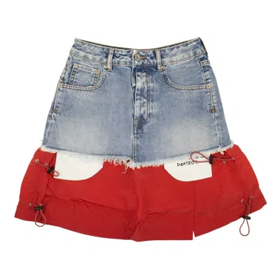 Ben Taverniti Unravel Project Denim Deconstructed Skirt - Blue In Blue