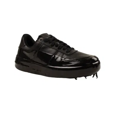 424 On Fairfax Wax Dipped Low Top Sneakers - Black In Black