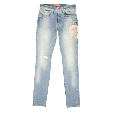 Shop Bossi Embroidered Jeans - Blue