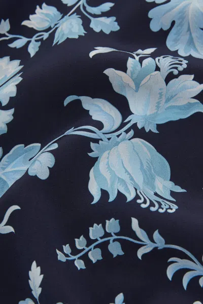 Shop Olivia Von Halle Calypso Alcides Blue Floral Camisole Set In Silk Crêpe De Chine