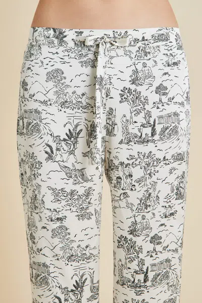 Shop Olivia Von Halle Lila Dioscuri Ivory Toile De Jouy Pyjamas In Silk Satin