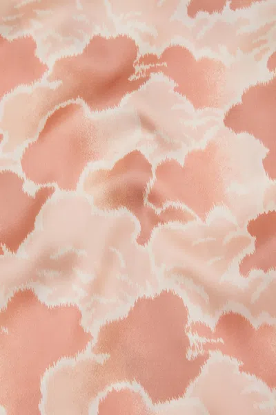 Shop Olivia Von Halle Mimi Icarus Peach Cloud Robe In Silk Satin