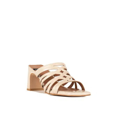Angel Alarcon Jeanne Shiny Leather Heeled Sandal In White