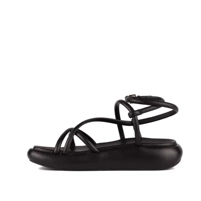 Ash Thick Flat-soled Sandals In Black