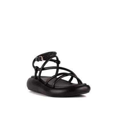 Ash Thick Flat-soled Sandals In Black