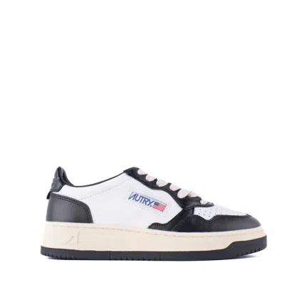 Shop Autry Black And White Leather Sneakers In White, Black