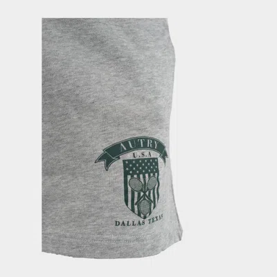 Shop Autry Cotton Bermuda Shorts In Gray