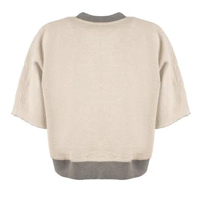 Shop Autry Gray Melange Cotton Jersey Cropped Sweatshirt