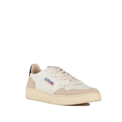 Shop Autry Sneakers Medalist Low In Suede And White Leather Blue Heel