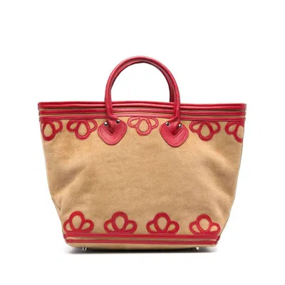 Shop Bode Bags In Neutrals/red
