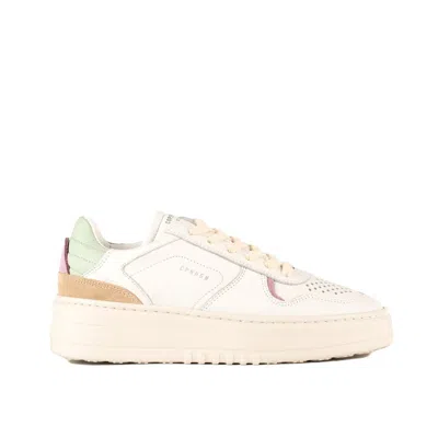 Shop Copenhagen Smooth Leather And Suede White And Mint Sneakers