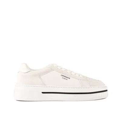 Shop Copenhagen Smooth Leather And White Suede Sneakers