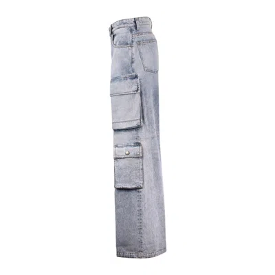 Department Five Department 5 Ducent Wide-leg Cargo Jeans In Blue