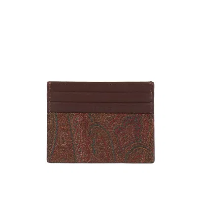 Shop Etro Paisley Card Holder In Red