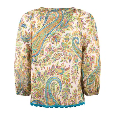 Shop Etro Paisley Patterned Cotton Blouse In Multicolor