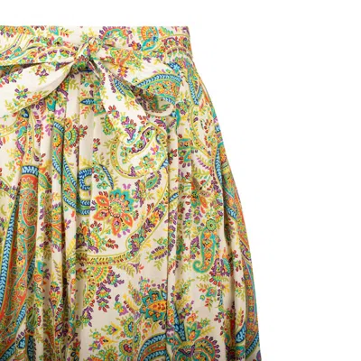 Etro Tiered Paisley Print Long Skirt With Ruffled Hems In Multicolor