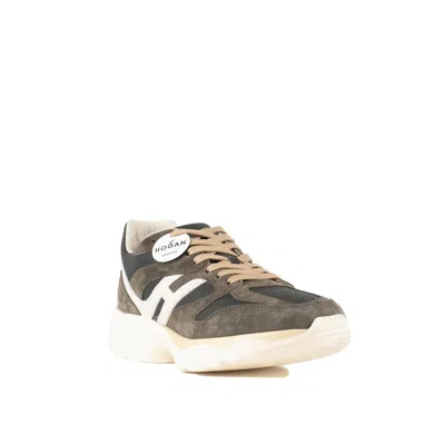 Shop Hogan H665 Khaki Sneakers In Green