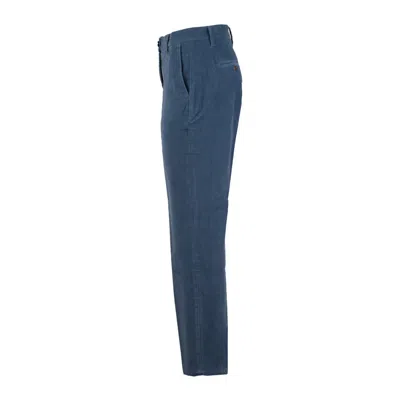 Jacob Cohen Navy Velvet Pants In Blue