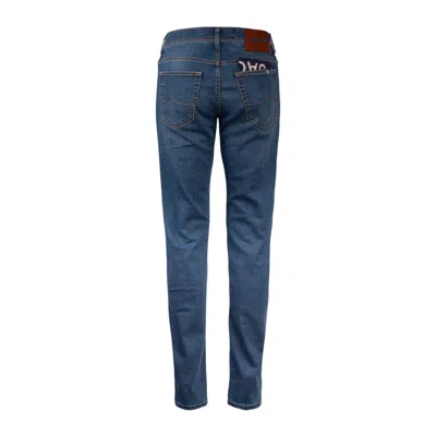 Shop Jacob Cohen Nick Slim Jeans With Pony Skin Salpa In Blue