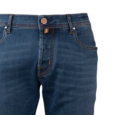 Shop Jacob Cohen Nick Slim Jeans With Pony Skin Salpa In Blue