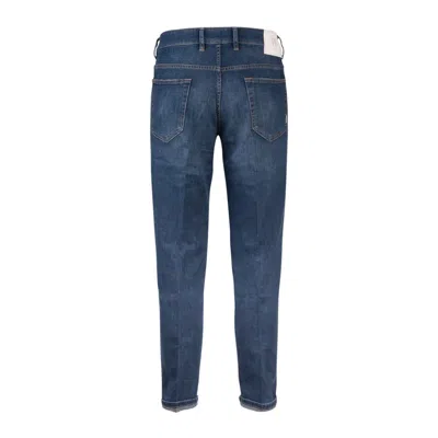 Pt01 Denim Trousers With Belt Loops In Blue