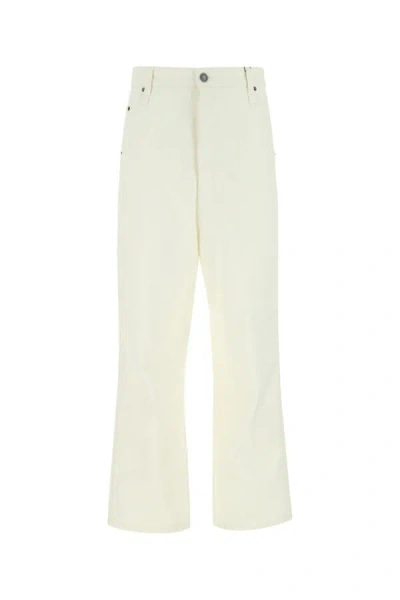 Shop Ami Alexandre Mattiussi Ami Man Ivory Cotton Pant In White